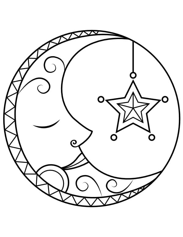 Dibujo gratuito Luna #188748 de la coleccion Naturaleza y Estaciones para imprimir