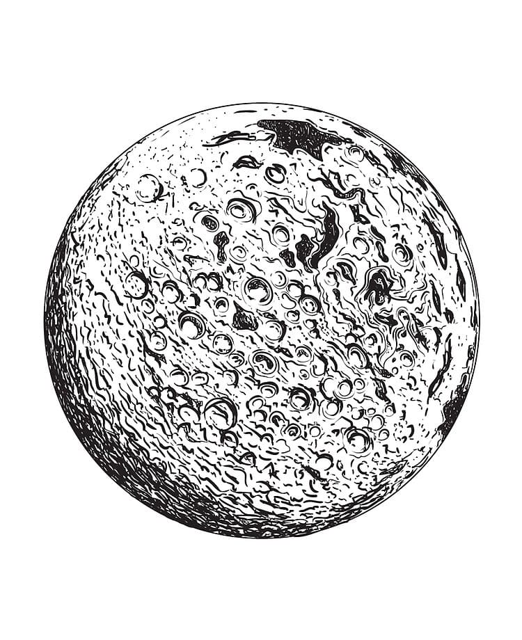 Dibujo gratuito Luna #188768 de la coleccion Naturaleza y Estaciones para imprimir