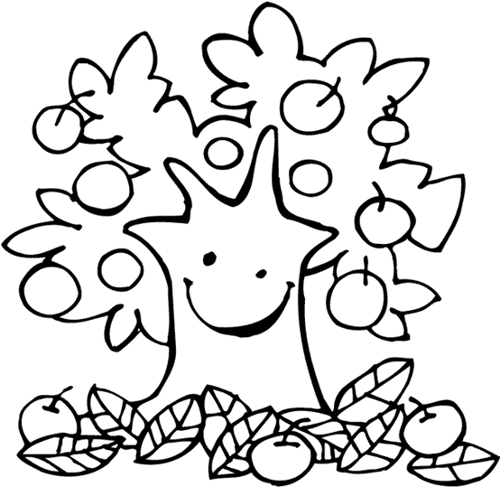 Dibujo para colorear: Manzano (Naturaleza y Estaciones) #163574 - Dibujos para Colorear e Imprimir Gratis