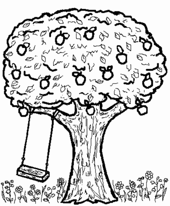 Dibujo para colorear: Manzano (Naturaleza y Estaciones) #163741 - Dibujos para Colorear e Imprimir Gratis