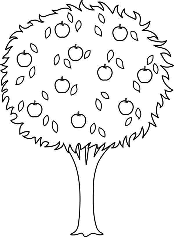 Dibujo para colorear: Manzano (Naturaleza y Estaciones) #163744 - Dibujos para Colorear e Imprimir Gratis