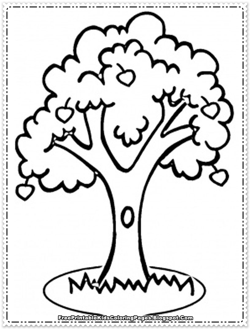 Dibujo para colorear: Manzano (Naturaleza y Estaciones) #163748 - Dibujos para Colorear e Imprimir Gratis
