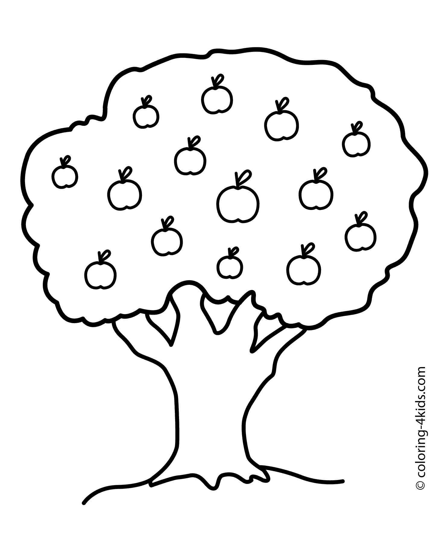 Dibujo para colorear: Manzano (Naturaleza y Estaciones) #163759 - Dibujos para Colorear e Imprimir Gratis