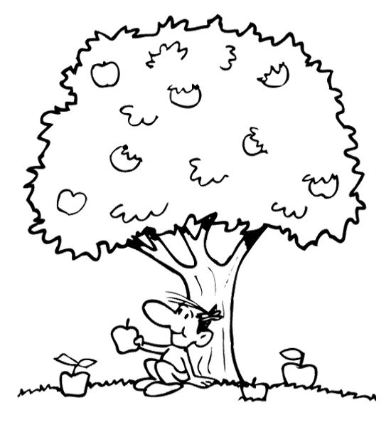 Dibujo para colorear: Manzano (Naturaleza y Estaciones) #163777 - Dibujos para Colorear e Imprimir Gratis