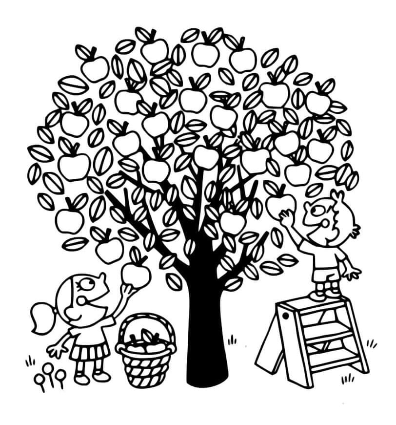 Dibujo gratuito Manzano #174063 de la coleccion Naturaleza y Estaciones para imprimir
