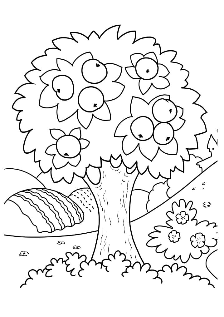 Dibujo gratuito Manzano #174085 de la coleccion Naturaleza y Estaciones para imprimir