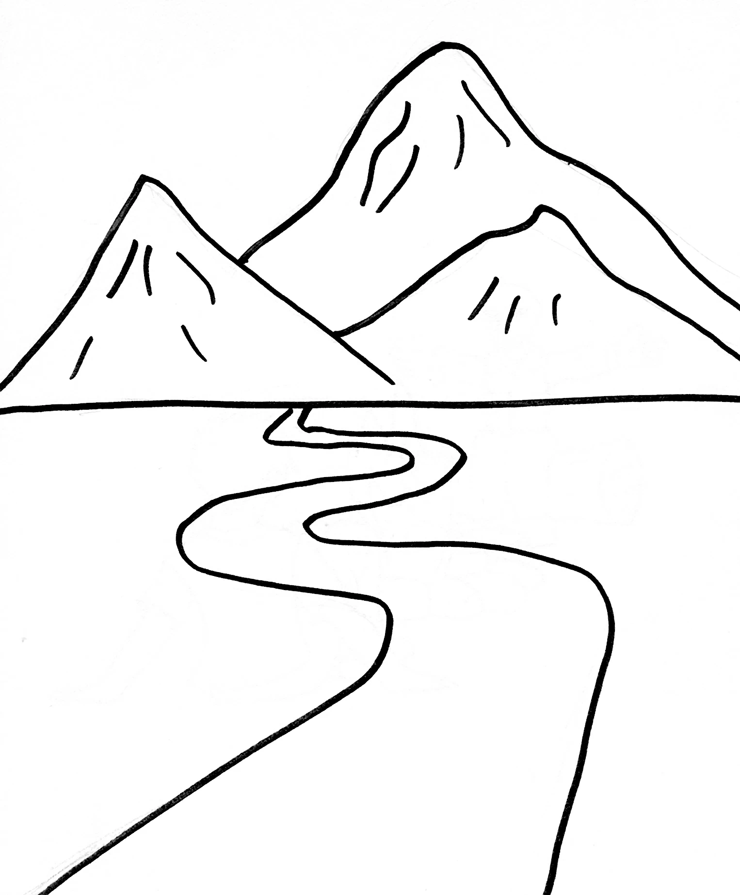 Dibujo gratuito Montaña #156483 de la coleccion Naturaleza y Estaciones para imprimir