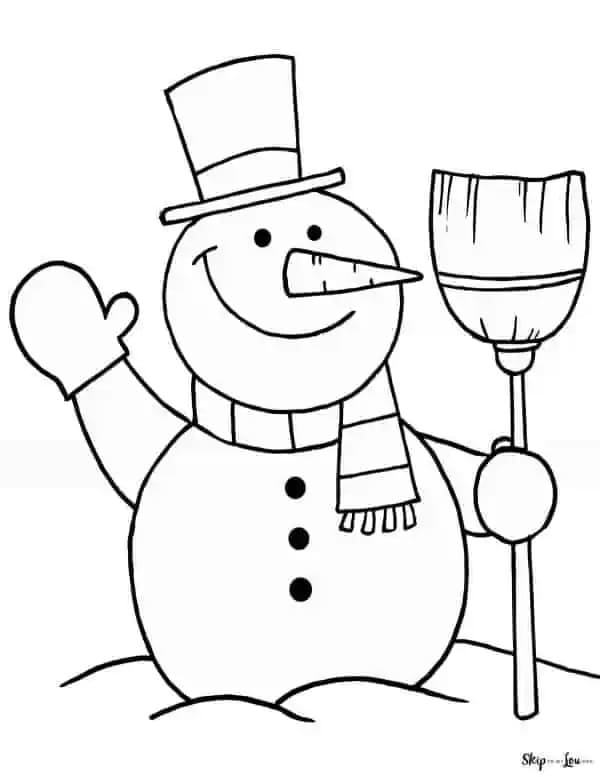 Dibujo gratuito Muñeco de Nieve #179228 de la coleccion Naturaleza y Estaciones para imprimir