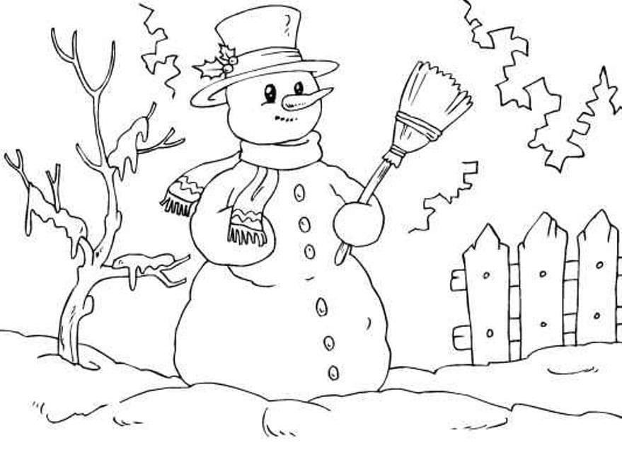 Dibujo gratuito Muñeco de Nieve #179243 de la coleccion Naturaleza y Estaciones para imprimir
