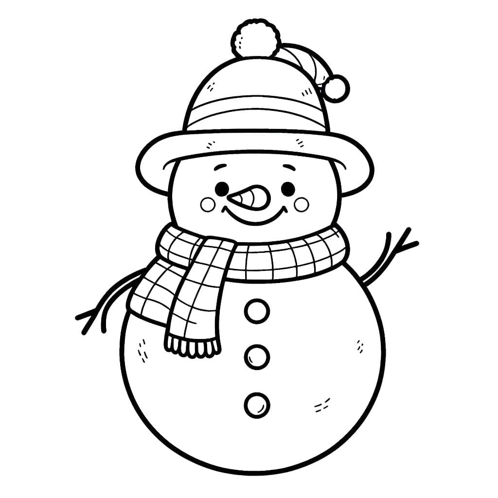 Dibujo gratuito Muñeco de Nieve #219442 de la coleccion Naturaleza y Estaciones para imprimir