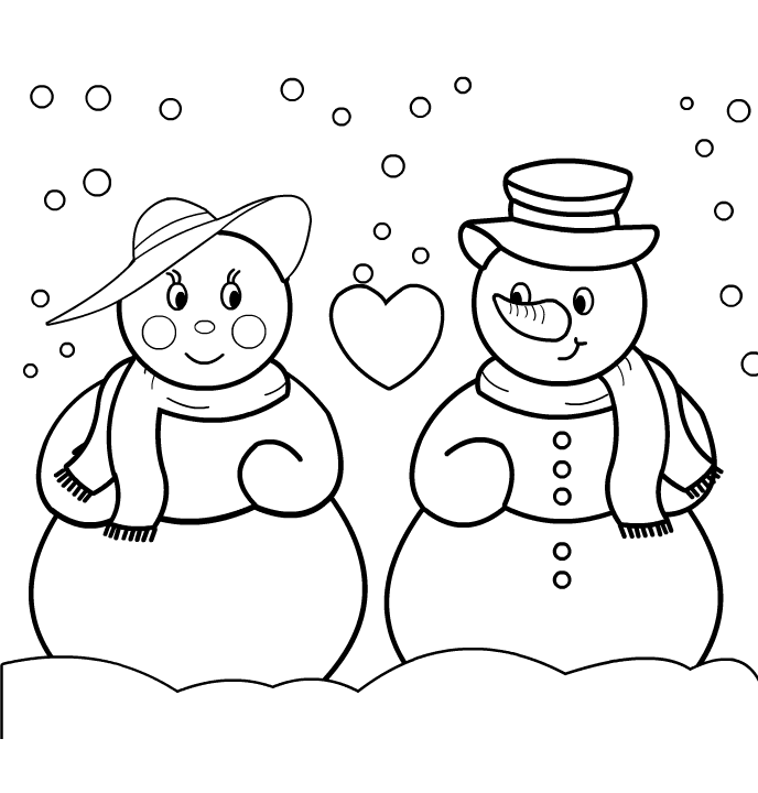 Dibujo para colorear: Muñeco de Nieve (Naturaleza y Estaciones) #89154 - Dibujos para Colorear e Imprimir Gratis