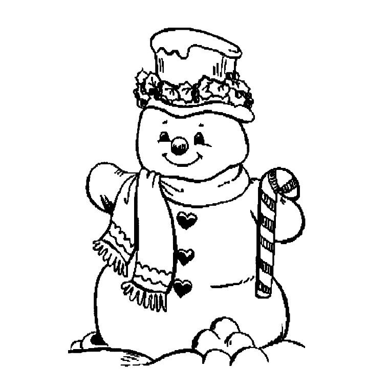 Dibujo gratuito Muñeco de Nieve #89157 de la coleccion Naturaleza y Estaciones para imprimir