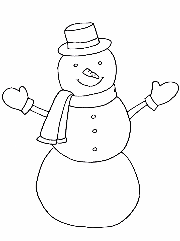 Dibujo gratuito Muñeco de Nieve #89182 de la coleccion Naturaleza y Estaciones para imprimir