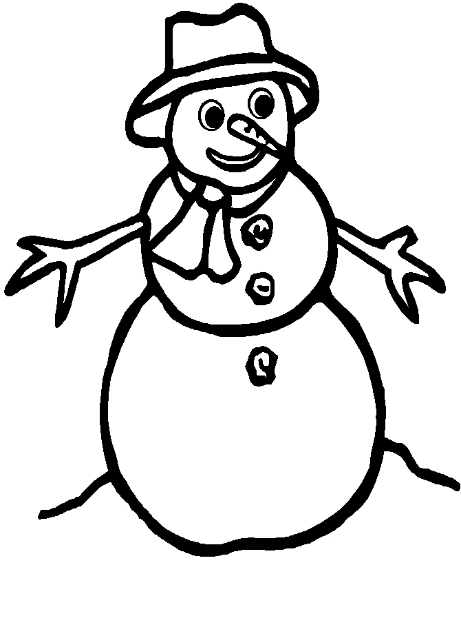 Dibujo gratuito Muñeco de Nieve #89202 de la coleccion Naturaleza y Estaciones para imprimir