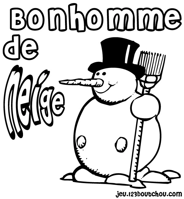 Dibujo gratuito Muñeco de Nieve #89210 de la coleccion Naturaleza y Estaciones para imprimir