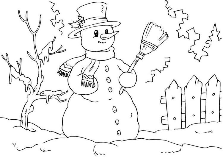 Dibujo gratuito Muñeco de Nieve #89227 de la coleccion Naturaleza y Estaciones para imprimir