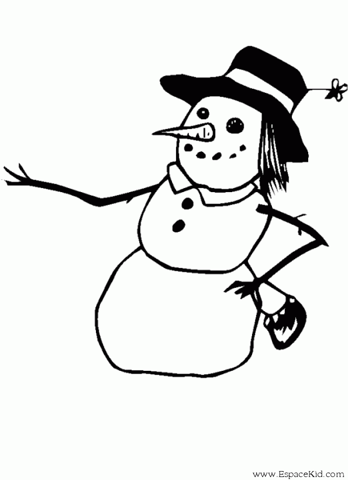Dibujo gratuito Muñeco de Nieve #89244 de la coleccion Naturaleza y Estaciones para imprimir