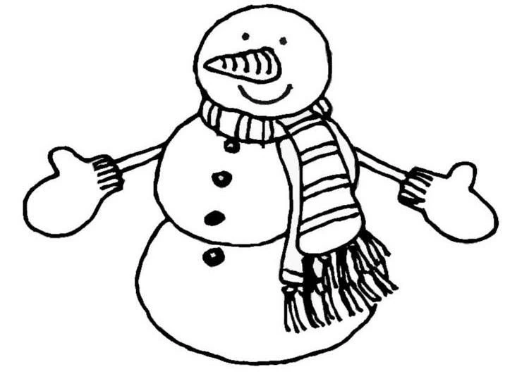Dibujo gratuito Muñeco de Nieve #89263 de la coleccion Naturaleza y Estaciones para imprimir