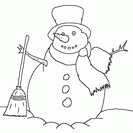 Dibujo gratuito Muñeco de Nieve #89286 de la coleccion Naturaleza y Estaciones para imprimir