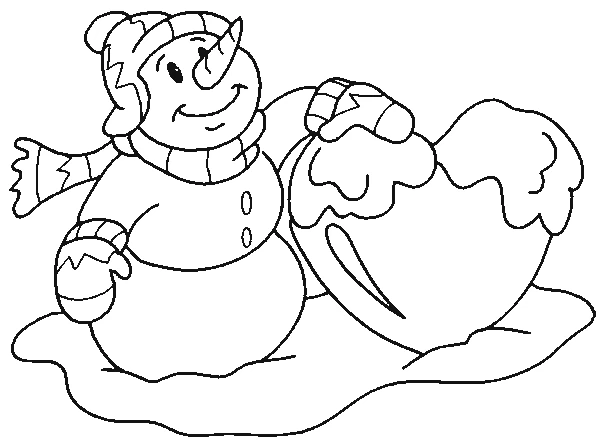 Dibujo gratuito Muñeco de Nieve #89333 de la coleccion Naturaleza y Estaciones para imprimir