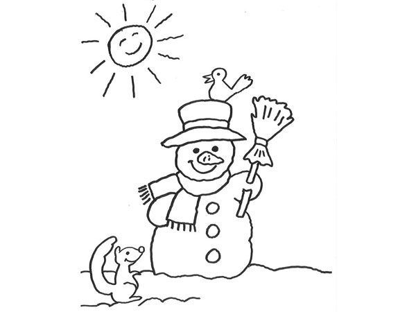 Dibujo gratuito Muñeco de Nieve #89369 de la coleccion Naturaleza y Estaciones para imprimir