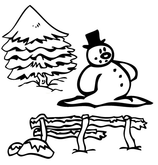 Dibujo gratuito Muñeco de Nieve #89384 de la coleccion Naturaleza y Estaciones para imprimir