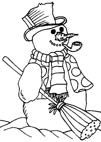 Dibujo gratuito Muñeco de Nieve #89394 de la coleccion Naturaleza y Estaciones para imprimir
