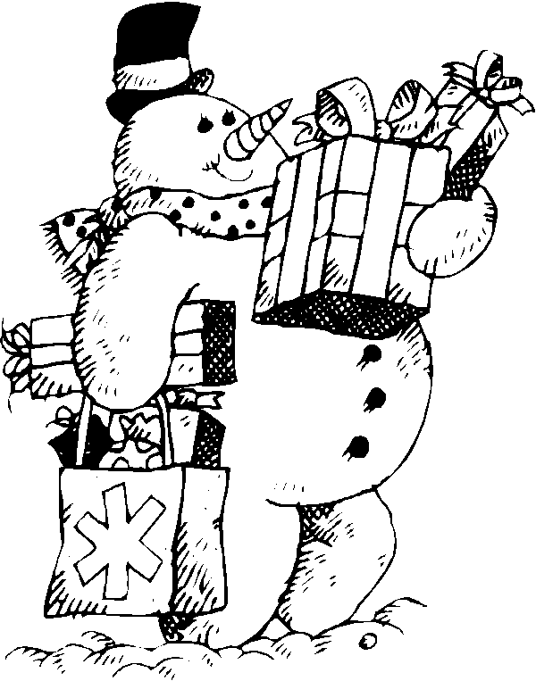 Dibujo gratuito Muñeco de Nieve #89395 de la coleccion Naturaleza y Estaciones para imprimir