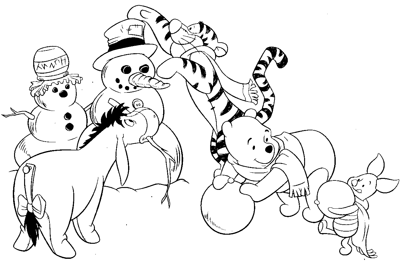 Dibujo gratuito Muñeco de Nieve #89413 de la coleccion Naturaleza y Estaciones para imprimir
