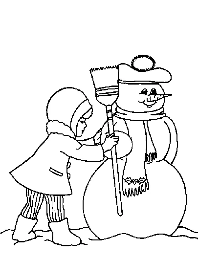Dibujo gratuito Muñeco de Nieve #89417 de la coleccion Naturaleza y Estaciones para imprimir