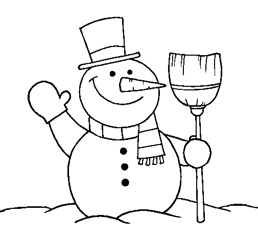 Dibujo gratuito Muñeco de Nieve #89423 de la coleccion Naturaleza y Estaciones para imprimir