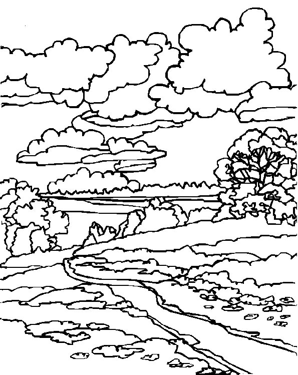 Dibujo para colorear: Paisaje (Naturaleza y Estaciones) #165794 - Dibujos para Colorear e Imprimir Gratis