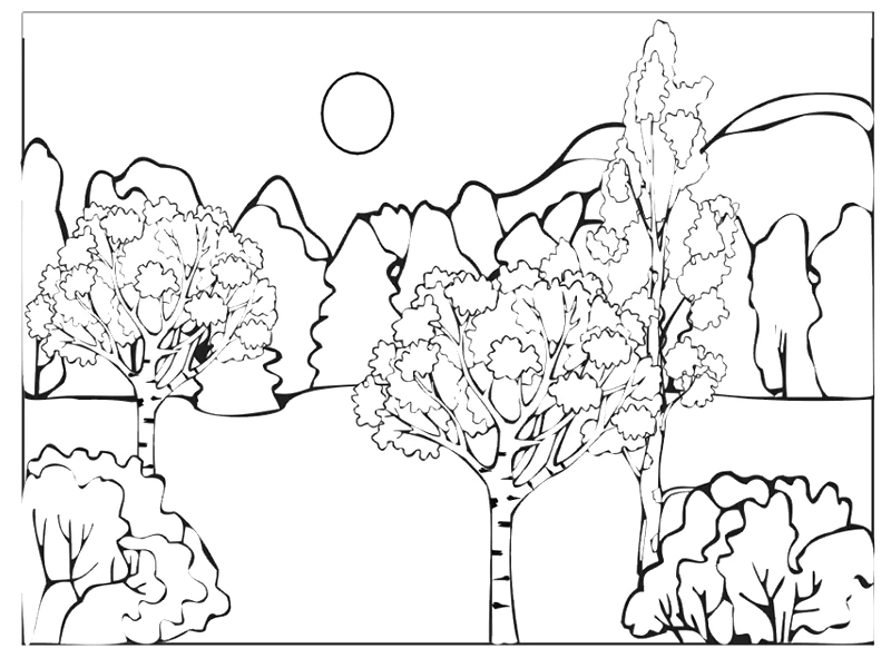 Dibujo para colorear: Paisaje (Naturaleza y Estaciones) #165813 - Dibujos para Colorear e Imprimir Gratis