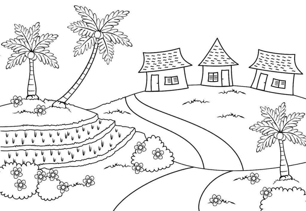 Dibujo gratuito Paisaje #193972 de la coleccion Naturaleza y Estaciones para imprimir