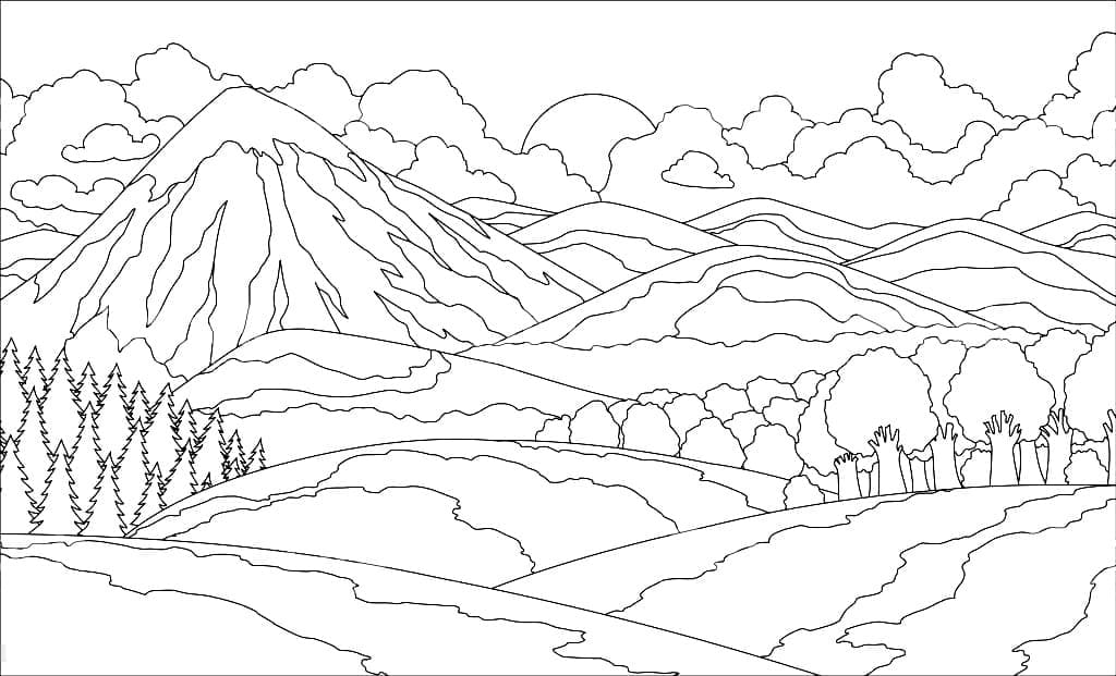 Dibujo gratuito Paisaje #194010 de la coleccion Naturaleza y Estaciones para imprimir