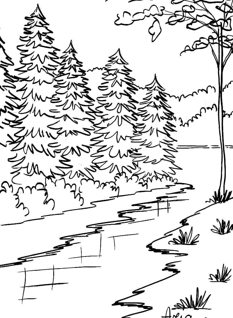 Dibujo gratuito Paisaje #194013 de la coleccion Naturaleza y Estaciones para imprimir