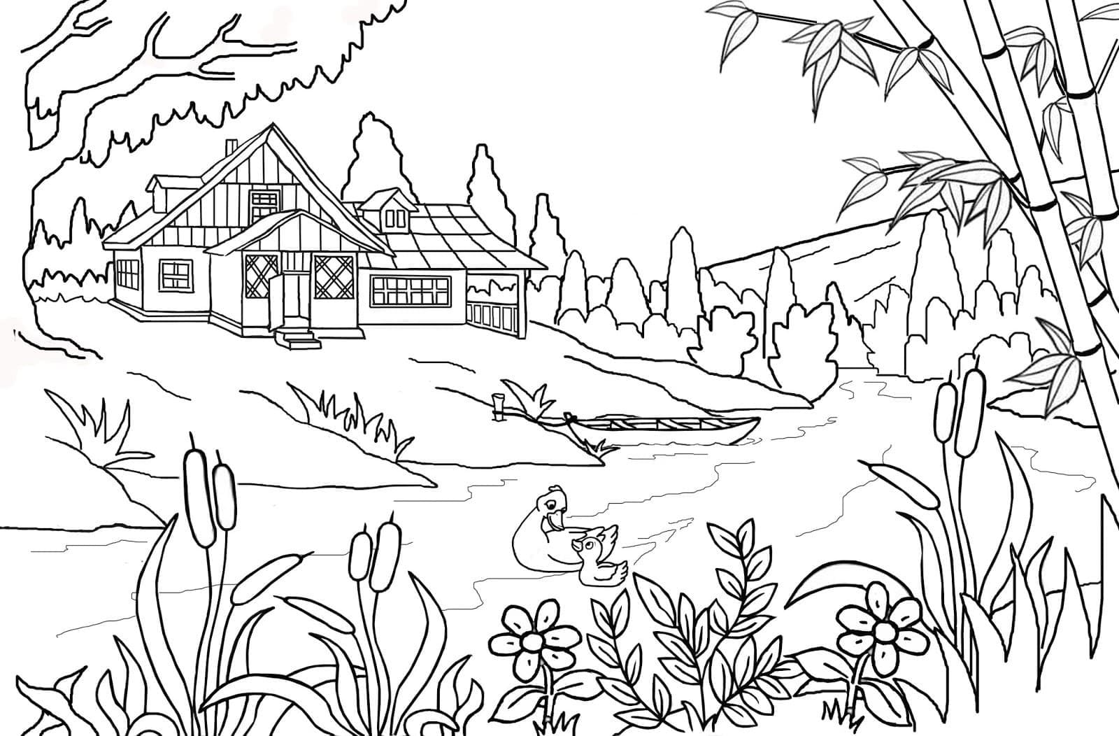 Dibujo gratuito Paisaje #194015 de la coleccion Naturaleza y Estaciones para imprimir