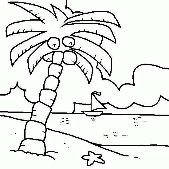 Dibujo para colorear: Playa (Naturaleza y Estaciones) #159077 - Dibujos para Colorear e Imprimir Gratis