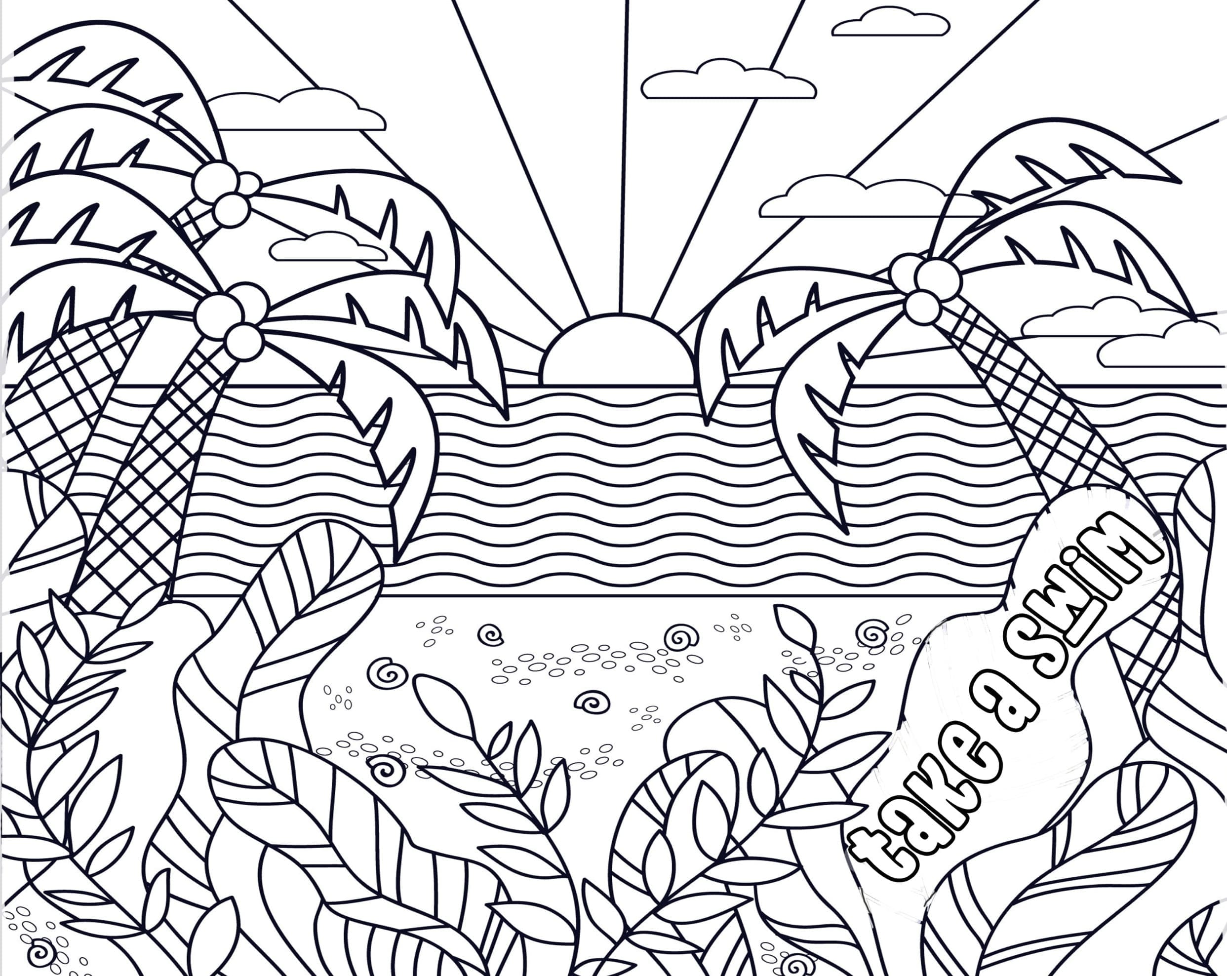 Dibujo gratuito Puesta de Sol #216001 de la coleccion Naturaleza y Estaciones para imprimir