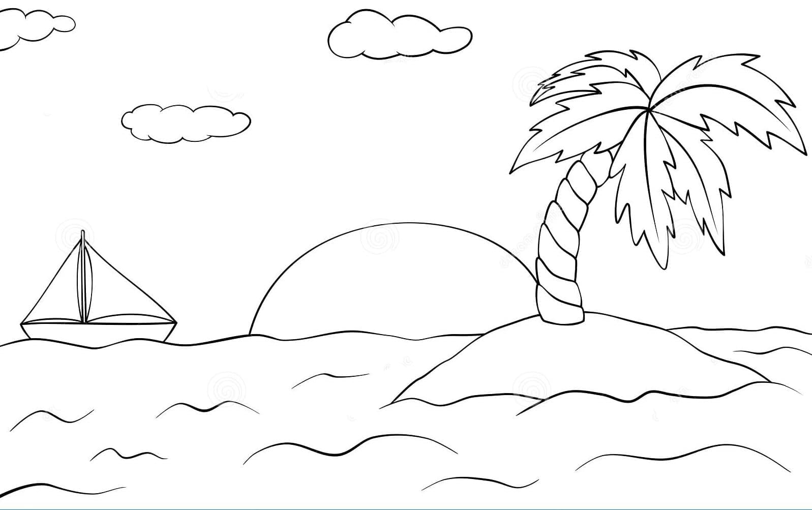 Dibujo gratuito Puesta de Sol #216002 de la coleccion Naturaleza y Estaciones para imprimir