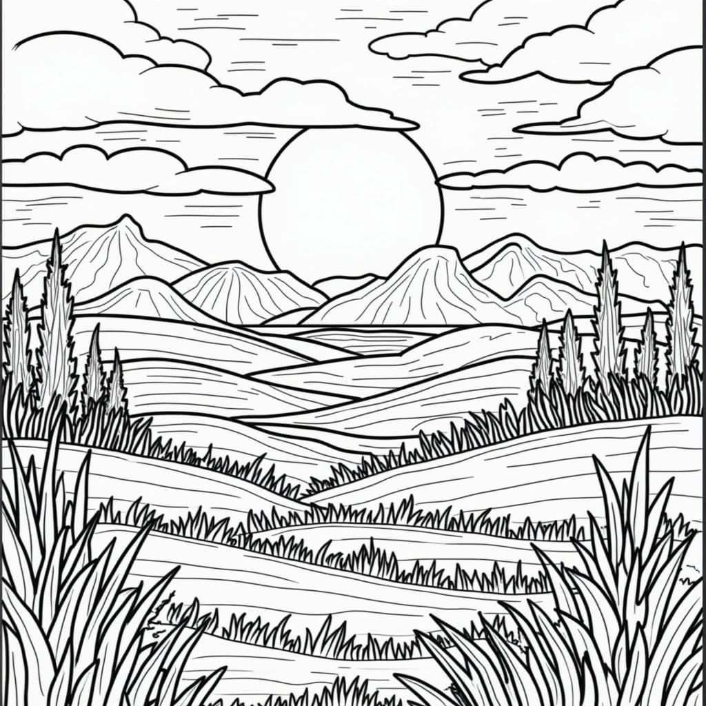 Dibujo gratuito Puesta de Sol #216016 de la coleccion Naturaleza y Estaciones para imprimir Dibujo gratuito Puesta de Sol #216016 de la coleccion Naturaleza y Estaciones para imprimir