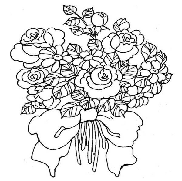 Dibujo para colorear: Ramo de Flores (Naturaleza y Estaciones) #160800 - Dibujos para Colorear e Imprimir Gratis