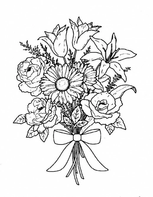 Dibujo gratuito Ramo de Flores #160806 de la coleccion Naturaleza y Estaciones para imprimir