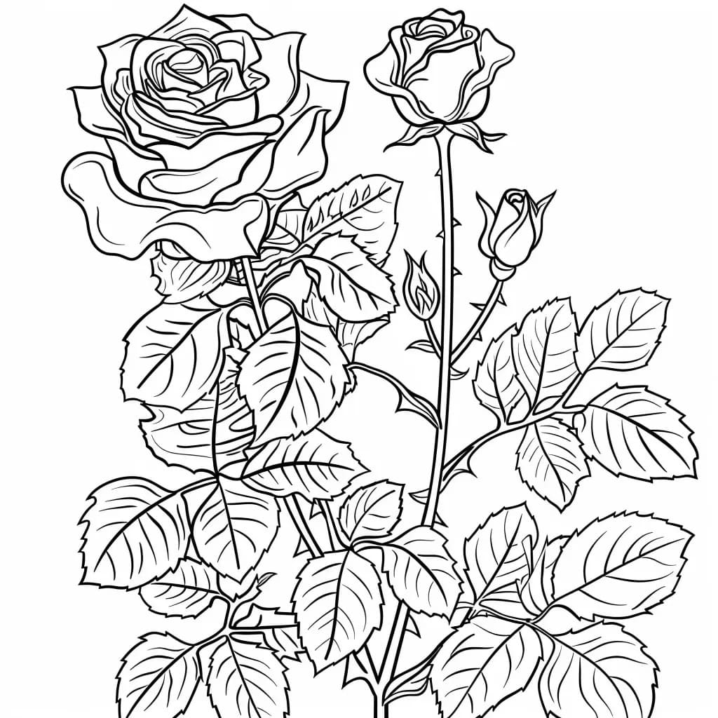Dibujo gratuito Rosas #218716 de la coleccion Naturaleza y Estaciones para imprimir
