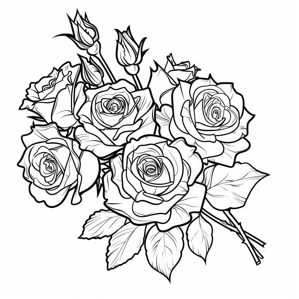 Dibujo gratuito Rosas #218724 de la coleccion Naturaleza y Estaciones para imprimir