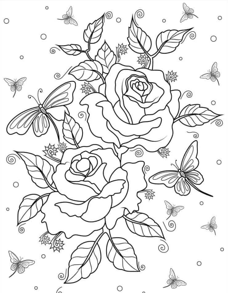 Dibujo gratuito Rosas #218727 de la coleccion Naturaleza y Estaciones para imprimir