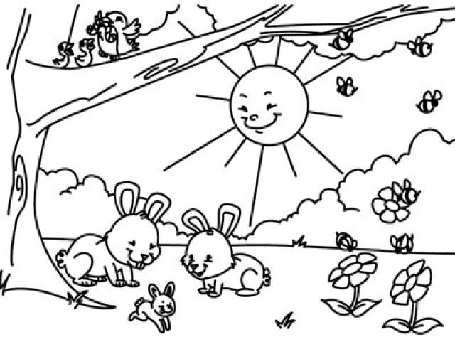 Dibujo para colorear: Temporada de Primavera (Naturaleza y Estaciones) #164949 - Dibujos para Colorear e Imprimir Gratis