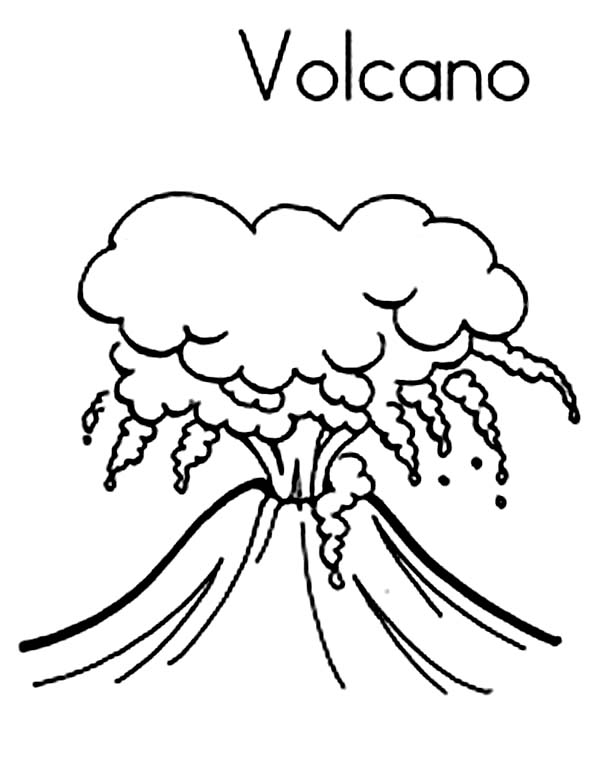 Dibujo para colorear: Volcán (Naturaleza y Estaciones) #166572 - Dibujos para Colorear e Imprimir Gratis