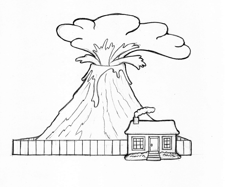Dibujo para colorear: Volcán (Naturaleza y Estaciones) #166574 - Dibujos para Colorear e Imprimir Gratis