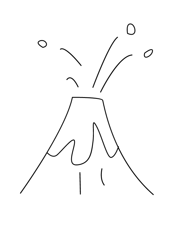 Dibujo para colorear: Volcán (Naturaleza y Estaciones) #166582 - Dibujos para Colorear e Imprimir Gratis